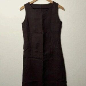 Noolan Linen Sleeveless Sheath Dress Brown XS